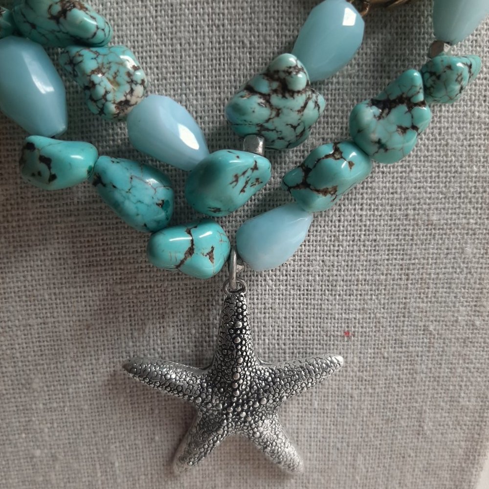 Lucky Brand Faux Turquoise & Aqua Shell Beach Necklace - Picture 5 of 7